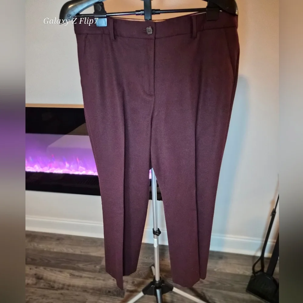Talbots Petites Windsor Straight Leg Pants - Deep Burgundy Plum - Size 14P - Picture 1 of 11